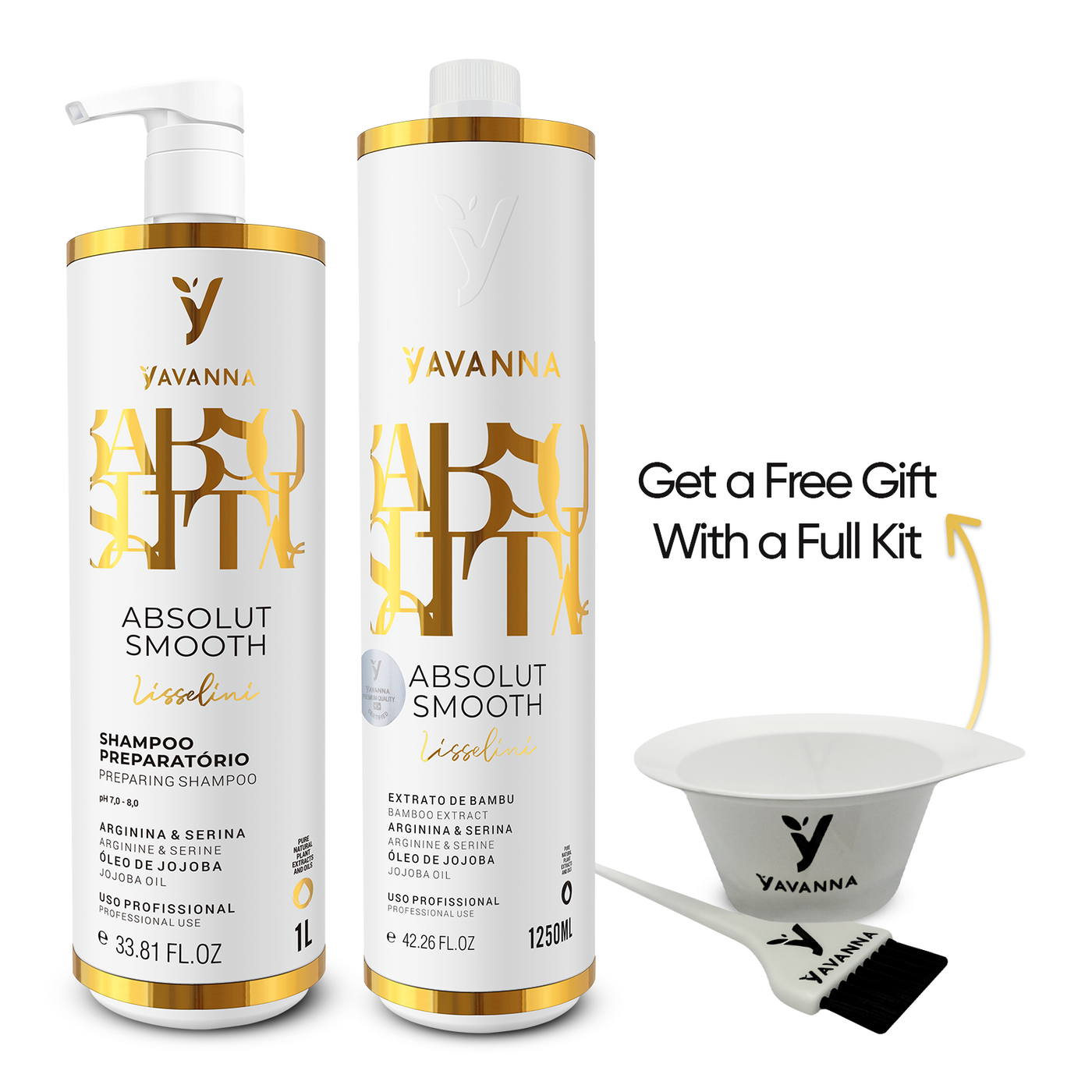 Yavanna Absolut Smooth - Brazilian Hair Smoothing Treatment Kit